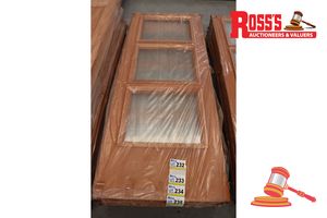 Timber Door With 3x Glass Panels, Code: Ed 20, 2040 X 820 X 38mm