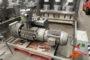 26 · BUSCH VACUUM PUMP, MODEL: R5, TYPE: RA 0630 B 461 EEBI, SN:C1122000409, MOUNTED ON METAL FRAME WITH PERFORATED GUARDS, 3-PHASE HARD WIRED, APPROX;2M W X 1.1M D X 1M H. (UNTESTED)