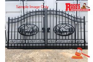 19 · 7FT WROUGHT IRON GATES - DEER EMBLEM ( S12837 )