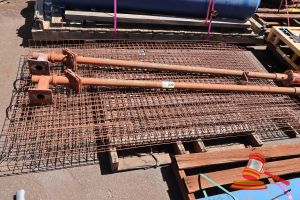 4 X MESH WIRING FENCE, APPROX; 2.2M L X 1.3M W, SOME MARKS
