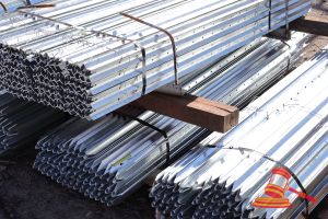 5 · APPROX 100 X 1.8M GALVANIZED STEEL POSTS, SOME MARKS