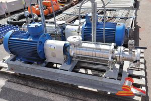 1 X Western Electric 3-Phase Induction Motor And Multistage Centrifugal Pump Assembly, Model: M200lk04079u, 30kw, 415v, 53a, Sn:3307170,With Piping, Approx;2.3m L X 620mm W X 720mm H, Some Marks, Untested, On A Pallet