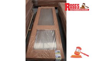 Timber Door With 2x Glass Panels, Code: Aceh, 2040 X 720 X 40mm