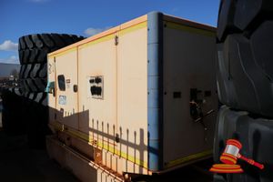 58 · 1 X FG WILSON DIESEL GENERATOR, MODEL: P165-2, MOUNTED ON STEEL SKID FRAME, BEIGE ENCLOSURE WITH YELLOW SAFETY EDGING, (UNTESTED, SOME MARKS) HRS UNSIGHTED ASSET#GN3040, (B247456), (PO# 4503028653, PLANT# 1069)