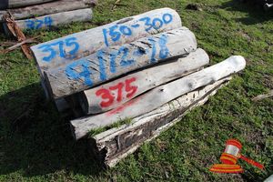 375 · BUNDLE OF 9 X JARRAH FENCE POSTS LOGS, 1.2 - 1.8M LONG, 150 - 300mm DIAMETER