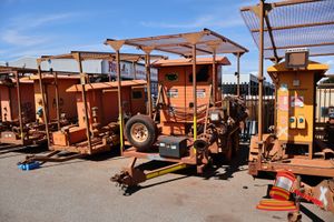 52 · DEWATERING BORE PUMP CONTROL TANDEM WHEEL TRAILER (TA1002), RING HITCH, BERNARD PIPING, EXTERNAL LIGHTING, 1 POWER OUTLET, 05-2 PLUG, BORE INLET AND OUTLET PLUGS, CIRCUT BREAKER, APPROX L5.3M x W1.7M x 2.8M TALL, SPARE TYRE, ASSET# TA1002