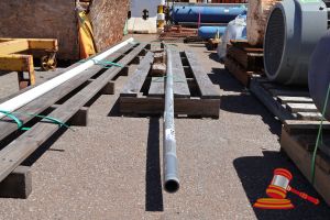 GREY PVS TUBE 470 PSI WATER PRESSURE @ 73*F, 1-1/2 INCH MANUFACTURE DATE 06/06/2024, APPROX 5.8 METRES LONG, ON A PALLET