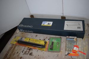 Lot of Sundry Items including Unused 600mm Double Towel Rail, Unused Carton of Magnetic Cabinet Catches etc