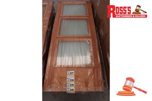 Timber Door With 3x Frosted Glass Panels, Code: Ed 20, 2040 X 820 X 38mm