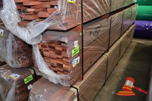 25 · Jarrah 65x20 Decking, Random length, 360 L/M, 25.2M2 WITH A 5mm GAP, TRANSPORT SIZE 3MTR x 400 x 400 (pack# 38)