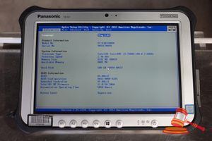 45 · PANASONIC FZ-G1 TOUGHPAD, INTEL CORE i5 7300U 2.60GHZ CPU, 8GB RAM, 500GB SSD / NO OS, HEAVY SCREEN WEAR, 5850 HOURS, SN:9ATSC70098 / AN:ITT25740, UNTESTED ( NO CHARGER / SOME MARKS)