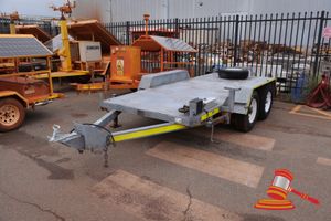 1 X Uon Headwork'S Tandem Axle Trailer, 3000kg Gvm, Sn:Uon-Trl-0100, Includes: Cargo Hydrastar Xl Trailer Brake Actuator, 4 X Stabilizer Jacks Ball Hitch, Model Xl-16, 1 X Spare Tire (Some Marks)