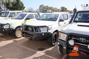 2021 Toyota Hilux SR Dual Cab White, 4 x 4, Auto, 2.8 L Diesel Reg #: Unlicensed ODO: 119,167 kms Showing on Clock Eng #: 1GDA473260 VIN: MR0KA3CD201258358 Features: Air Conditioning, Power Steering, Bullbar, Spotlights, Side Steps, Spare Wheel, Towbar & Ball (*Key # 65 (WP#4901) Condition: Chipped Windscreen, Some Rust on tray, Rust Under Vehicle Panel: FAIR, Paint: FAIR, Glass: FAIR, Tyres: FAIR Dash: FAIR, Upholstery: FAIR, Floor: FAIR Overall Condition: FAIR