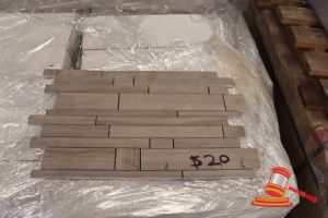Pallet Of Coffee Stone Strip R/T Porcelain Mosaics, 298 X 500 X 10mm, 45 Boxes, 30.10m2 Total