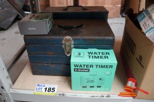 185 · BUNDLE WITH: 2x TOOL BOXES WITH ASSORTED ITEMS AND 2x WATER TIMERS