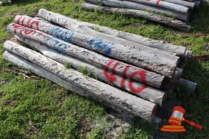 410 · BUNDLE OF 25 X JARRAH FENCE POSTS LOGS - 2.0 M LONG, 125mm DIAMETER