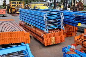 Qty of Dex Pallet Racking 11 @ 3658mm high x 838mm deep frames 30 @ 3810mm long x 140mm high beams