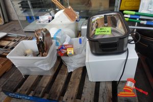 Assorted House Hold Goods, Includes; Toaster, Sandwich Maker, Microwave Assorted Tray, And Various Others, On A Pallet