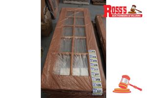 313 · TIMBER DOOR WITH 10x GLASS PANELS, CODE: KJ-20, 2040 x 720 x 40mm