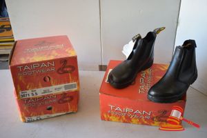 Unused Lot of 3 Pairs of Taipan Elastic Side Work Safety Boots, Size 5.5