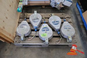 1 · 5 X IKAR SPANSET SELF RETRACTING LIFELINE, MODEL: H 33/2002366, LIFELINE LENGTH: 98 FT / 30 M, 3/16 IN STEEL CABLE, RATED CAPACITY: 136KG/ 300LBS, MAX ARREST FORCE: 6KN / 1,350 LBF, MFG DATE: 09-2020 (USED CONDITION)