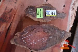 Jarrah Slice/Cookie, L400/500mm X W200/300mm X D30/40 X Qty 2, Approx Sizes