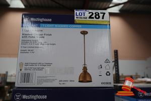 287 · WESTINGHOUSE LIGHT PENDANT, WASHES COPPER FINISH WITH METAL SHADE, ADJUSTABLE HEIGHT, HEIGHT: 39.50", DIAMETER: 7.75", CODE: 6103835
