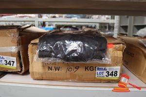 348 · BOX OF BLACK CHEFS JACKETS, SIZE: S