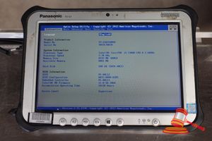 16 · PANASONIC FZ-G1 TOUGHPAD, INTEL CORE i5 7300U 2.60GHZ CPU, 8GB RAM, 500GB SSD / NO OS, HEAVY SCREEN WEAR, 10130 HOURS, SN:9ATSC70078 / AN:ITT25654, UNTESTED ( NO CHARGER / SOME MARKS)