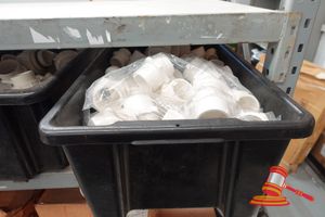 Box Of Assorted Pvc Connectors Of Various Sizes, Includes; Male And Female Adapters, And Elbow Fittings
