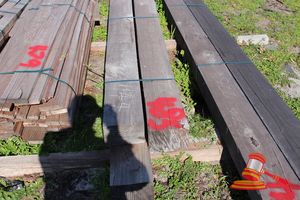 485 · BUNDLE OF 4 X JARRAH GARDEN SLEEPERS, 1 @ 3.0, 2 @ 3.3, 1 @ 4.4 M LONG, 225 X 150