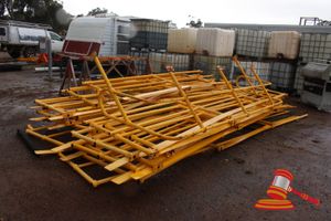 92 · QTY OF ASSORTED STEEL RAILING SECTIONS (YELLOW). HEIGHT 1100MM. APPROX 20 X ASSORTED SECTIONS. LENGTHS APPROX 4-6M
