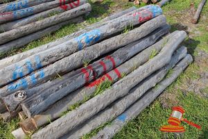 411 · BUNDLE OF 25 X JARRAH FENCE POSTS LOGS - 2.0 M LONG, 125mm DIAMETER