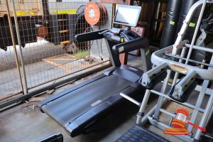 1 X Pulsefitness Treadmill With Integrated Monitor, Untested, Some Marks, Approx; 800mm W X 1.9m L X 1.9m H