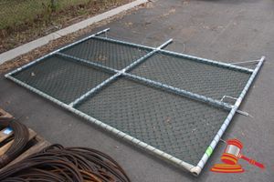 77 · 1 x Galvanised Metal Framed Gate Panel with Plastic covered Mesh, Approx: 2960mm W x 2240mm H