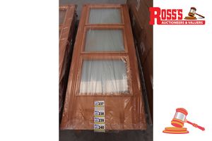 Timber Door With 3x Frosted Glass Panels, Code: Ed 20, 2040 X 820 X 38mm