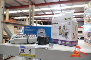 BUNDLE INCLUDING: UNIDEN HOME PHONE, ELECTRIC STAPLER, ETC