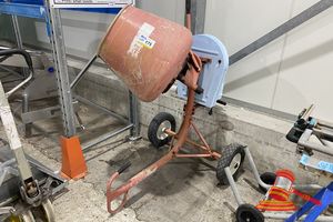 Westmix Electric Utility Cement Mixer With Sold Tires. Untested