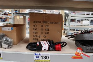 130 · BOX OF SPLIT LEAD DUAL OUTLETS