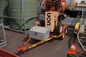 2022 CEA Ditch Witch 150G FX20 Trailer, Red, Tandem, Reg #: 1TXZ548, Expiry: 1/09/2027 ODO: 193 Hrs Showing on Clock VIN: 6T9T26WA1NAHW0061 Features: Tool Storage Container, Spare Wheel, Battery Isolator, Kohler Engine, Water Tank, Exhaust Pipes, Concrete Pourer. (Asset # TR037), (*WP# 5072*) Condition: **Rust Across Whole Frame, Scratches To Fram.** Panel: FAIR, Paint: FAIR, Tyres: FAIR, Overall Condition: FAIR
