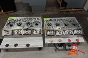 34 · 2 X BOTTOMS UP STYLE STAINLESS STEEL TABLE TOP BEER PUMP DISPENSERS WITH STANDS (1 X LEG MISSING). APPROX 550 X 350 X H110MM. UNTESTED