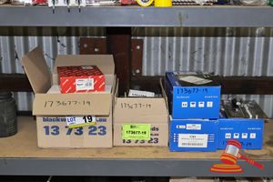 19 · APPROX 5 X BOXES OF ELECTRONICS / INSTRUMENTATION EQUIPMENT, INCLUDES: NUWEIGH ELECTRONIC BALANCE, GME AE4021 UHF ANTENNAS, TESTO THERMOMETER, ALLEN-BRADLEY 1444-DYN04-01RA DYNAMIC MEASUREMENT MODULE, 2 X STARRETT 3900MA-5 ELECTRONIC INDICATOR