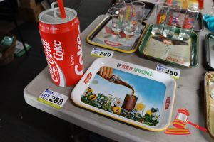 Bundle With 1x Vintage Coca-Cola Straw Holder And 1x Coca-Cola Tray
