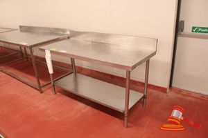 Hd Stainless Steel Work/Processing Table With Splashback, Drainage Holes. Approx 1600 X 700 X 860mm