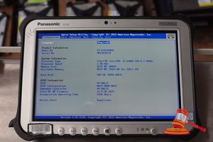 71 · PANASONIC FZ-G1 TOUGHPAD, INTEL CORE i5 6300U 2.40GHZ CPU, 8GB RAM, 500GB SSD / NO OS, HEAVY SCREEN WEAR, 5260 HOURS, SN:8HTSA38734 / AN:ITT24540, UNTESTED ( NO CHARGER / SOME MARKS)
