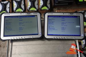 77 · 2 X PANASONIC FZ-G1 TOUGHPAD, INTEL CORE i5 7300U 2.60GHZ CPU, 8GB RAM, 500GB SSD / NO OS, SCREEN DAMAGE, 4550 / 17260 HOURS, SN:2FTSD48077 / 1GTSC58326, AN:ITT35461 / ITT36036, UNTESTED ( NO CHARGER / SOME MARKS)