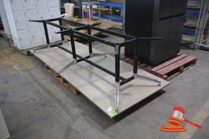 Timber Laminate Board Room Table With Metal Frame, Dismantled, Approc L3000mm X W1200mm, No Screws