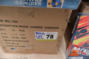 BOX OF SOLID WOOD CHINESE CHECKERS GAMES, UNOPENED