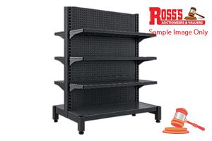 GONDOLA SHELVING UNIT FLATPACK, COLOUR: BLACK, DIMENSIONS: 1500 x 900 x 300mm