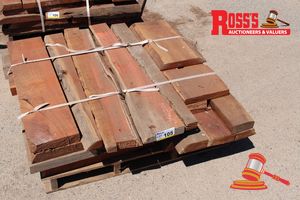 105 · JAR201 - JARRAH FEATURE TO STANDARD AND BETTER GRADE 60-600x45-75mm@ 0.5-1.35m x 21 - Rough Sawn Small Slab Offcuts